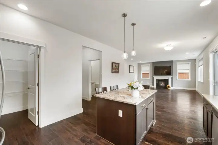 Convenient walk-in pantry