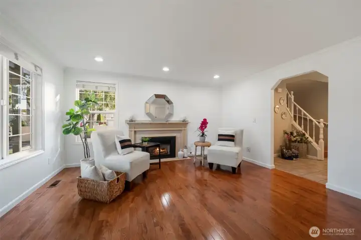 The home opens into a comfortable and thoughtfully connected layout where the kitchen, dining area, and living spaces flow naturally together.