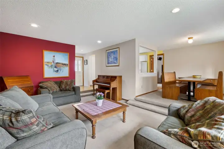 Living room adjacent to dining room