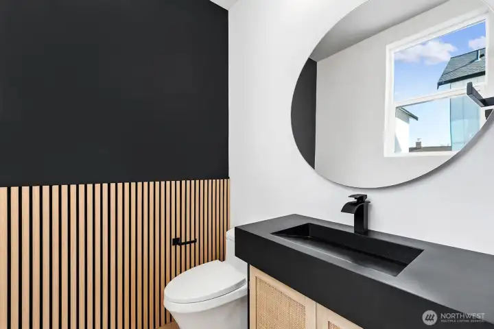 Half bath on main level.