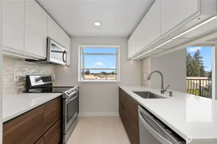 Under cabinet lighting.