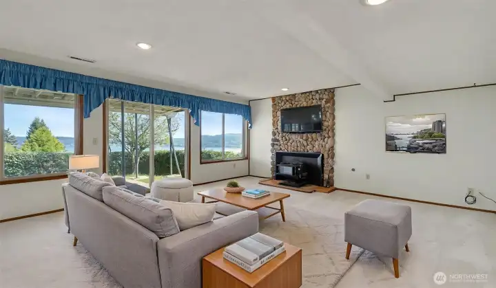 Expansive lower level ideal for multi-generational living or recreation