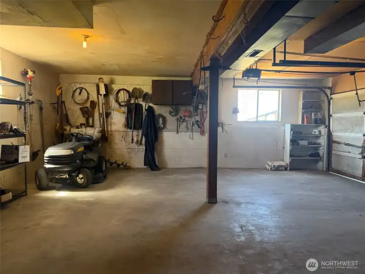 Attached garage and workshop