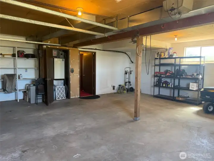 Attached garage and workshop