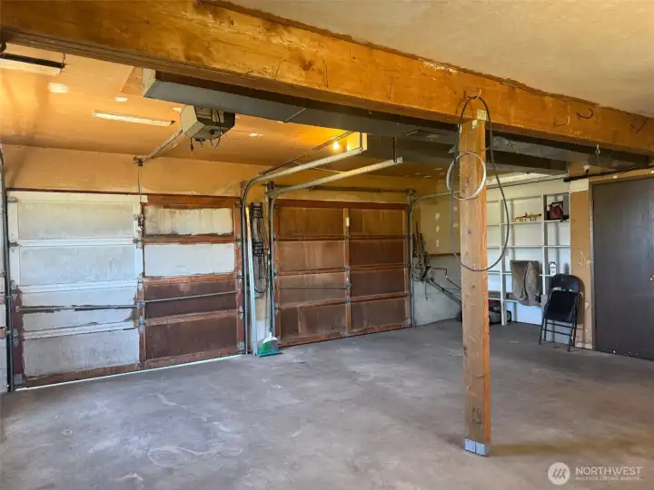 Attached garage and workshop