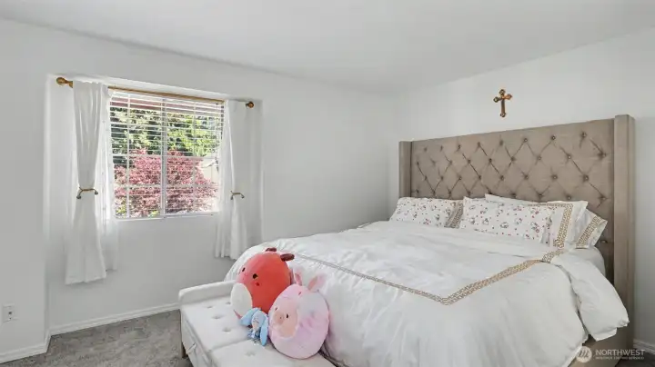 Primary suite upstairs with attached Jack and Jill bath