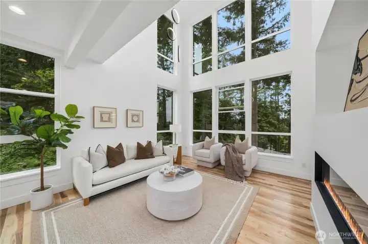 Abundant natural light while framing tranquil territorial views