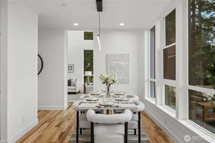 Solid hardwood flooring through the entire home