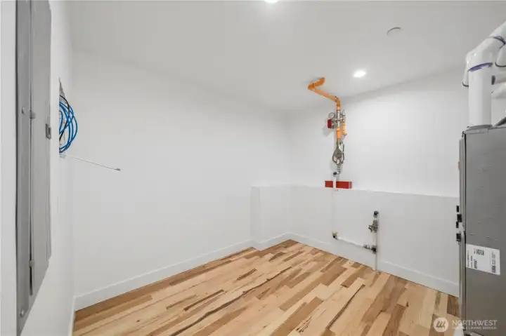 Spacious finished mechanical room