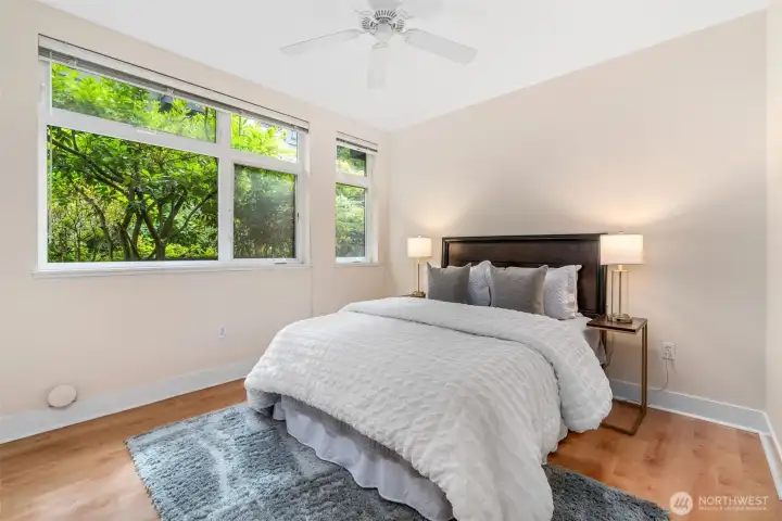 You almost feel like you're camping, thanks to more lush greenery right outside your bedroom window. You almost feel like you're camping, thanks to more lush greenery right outside your bedroom window.