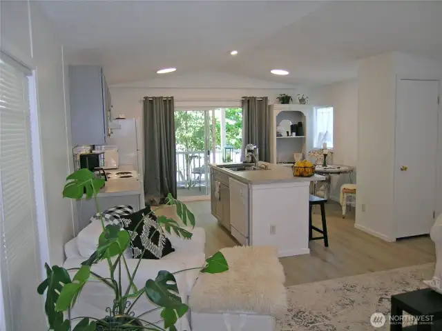 Kitchen with front deck entry