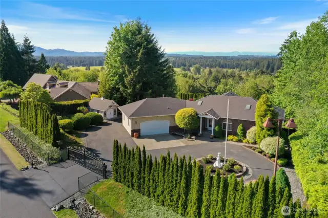 Stately view home with private entry gate!