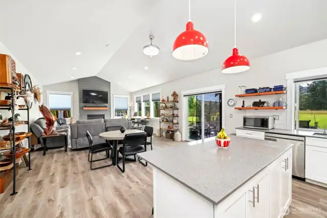 kitchen facing living room