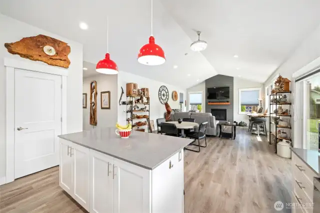kitchen facing living room