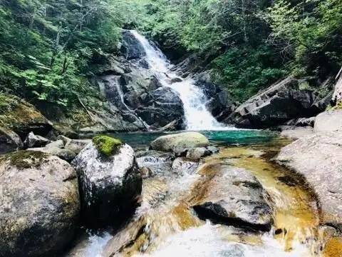 A hidden cascade of calm accessible from your backyard.
