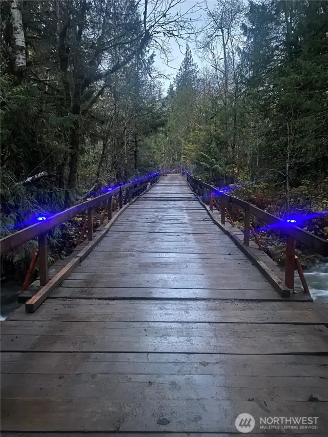 A fun little cable bridge ~ your drive to the scenic side.