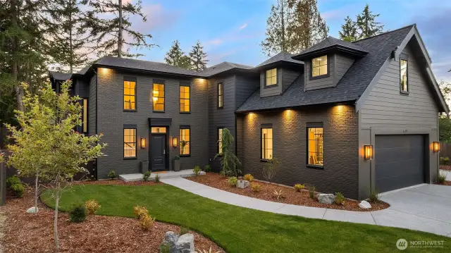 Brick details and automatic exterior lights