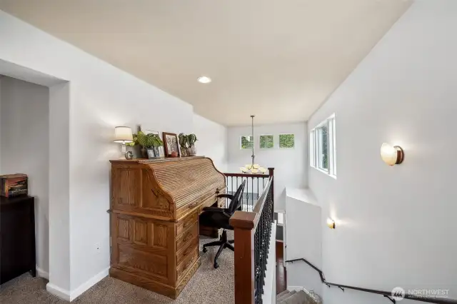 Loft area is a great escape for homework or  general office work to be completed.