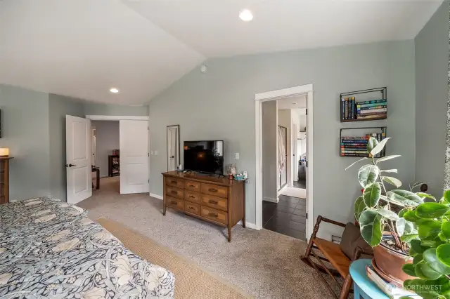 Double French doors open to the primary  suite