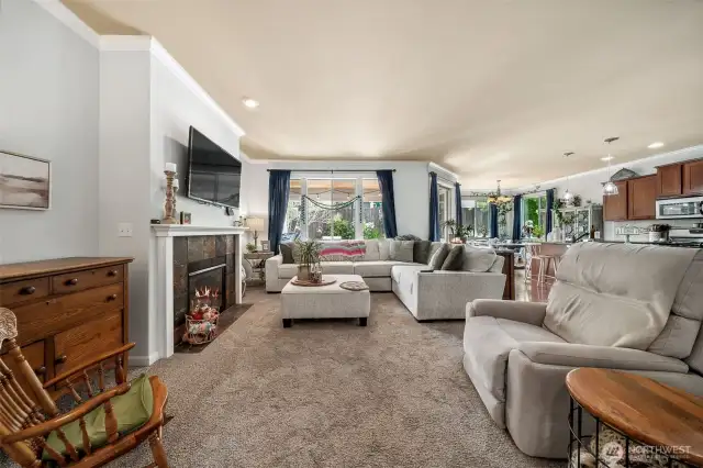 Nice size family room- great gathering place  to still all be together with the chef in the  kitchen.