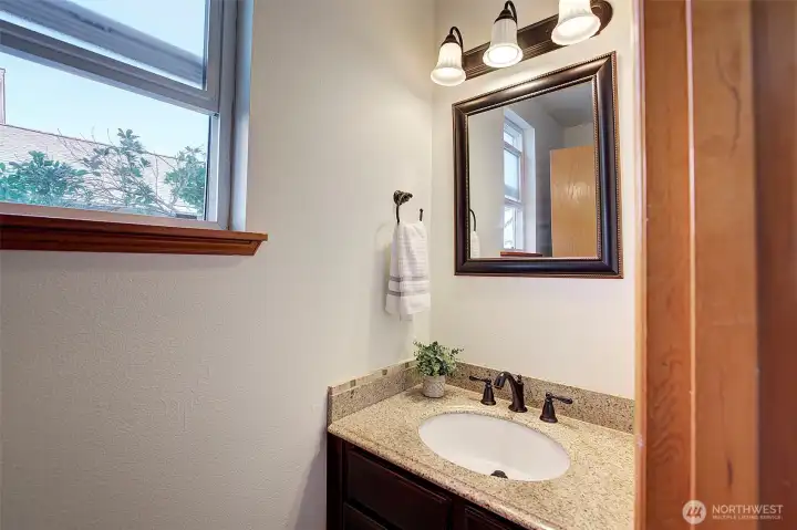 Convenient main floor powder room