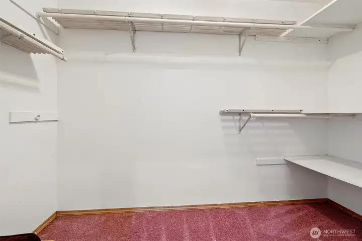 Walk-in closet on the primary suite floor.