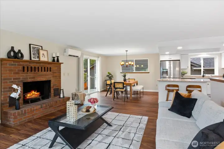 Another view of the living room looking back toward the dining room.