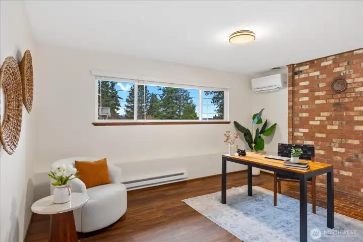 Large rec room downstairs (staged as office)