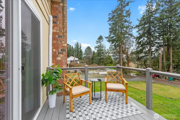 Sit and soak in the views on your private deck off dining room.