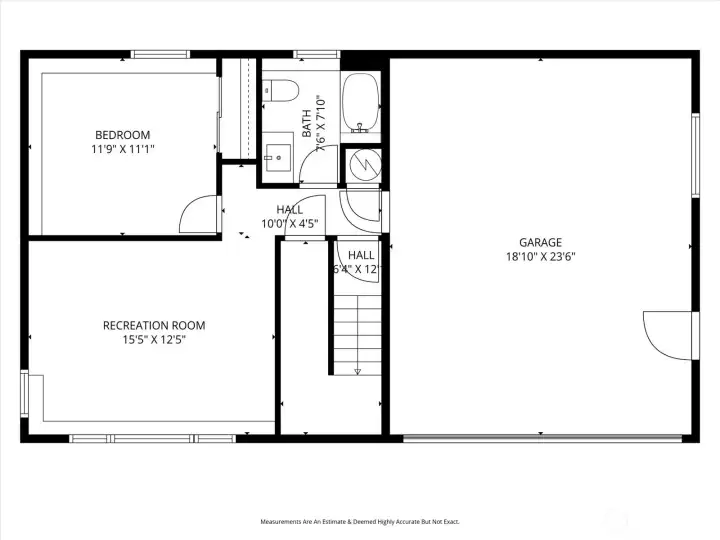 Lower level floor plan.