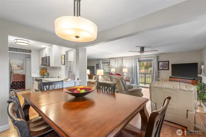 Open living/dining space