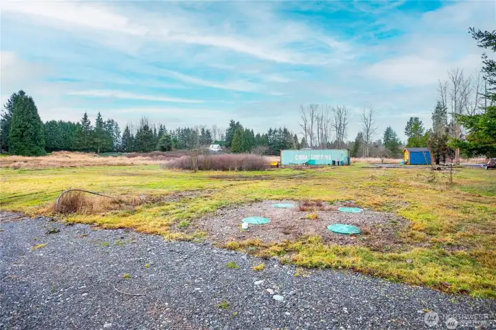 View of building site with power, septic, and water