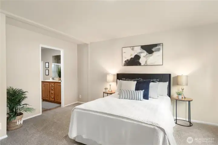 Primary bedroom with 3/4 bath