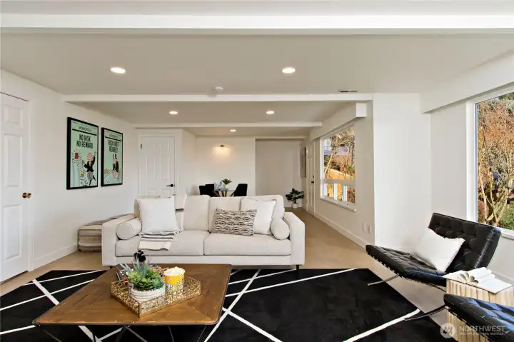 Open layout accommodates multiple purposes.