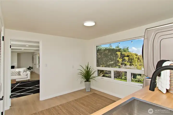 View from the laundry room into the family room.