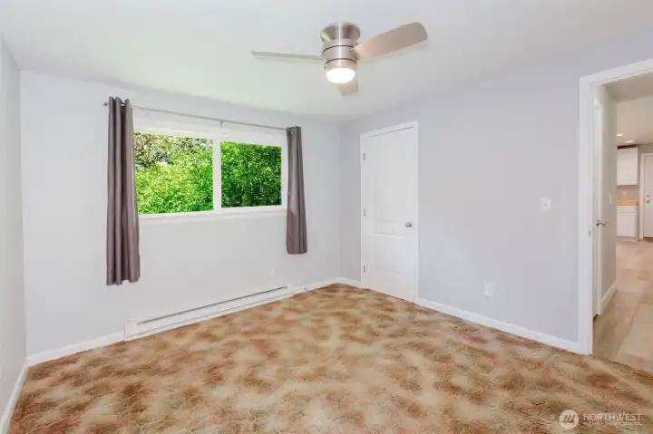 Nice sized room with a walk in closet!