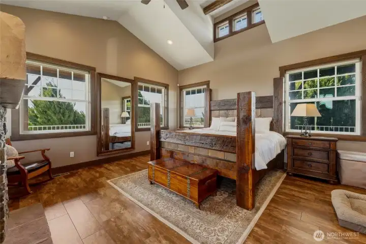 1st Primary Fireplace and access to deck