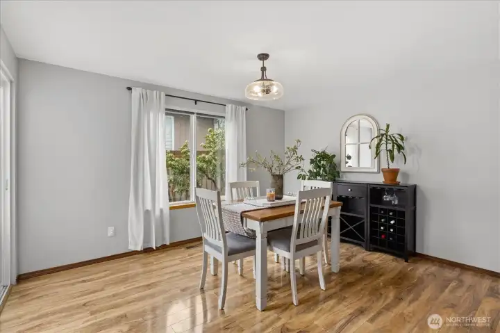 Plenty of room for a large dining table.