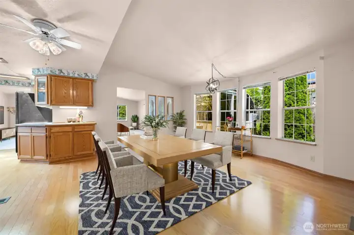 Virtually Staged Dining Space off Kitchen