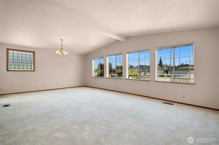 Living Room with fresh paint and abundant light