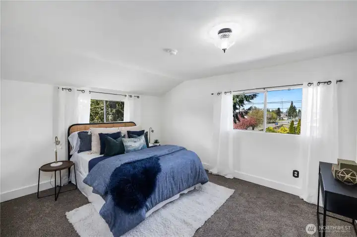 primary bedroom overlooking garden