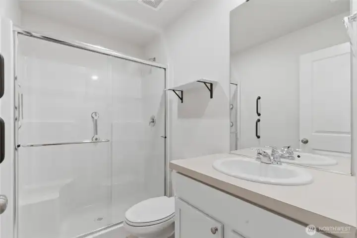 Full guest bathroom on main level