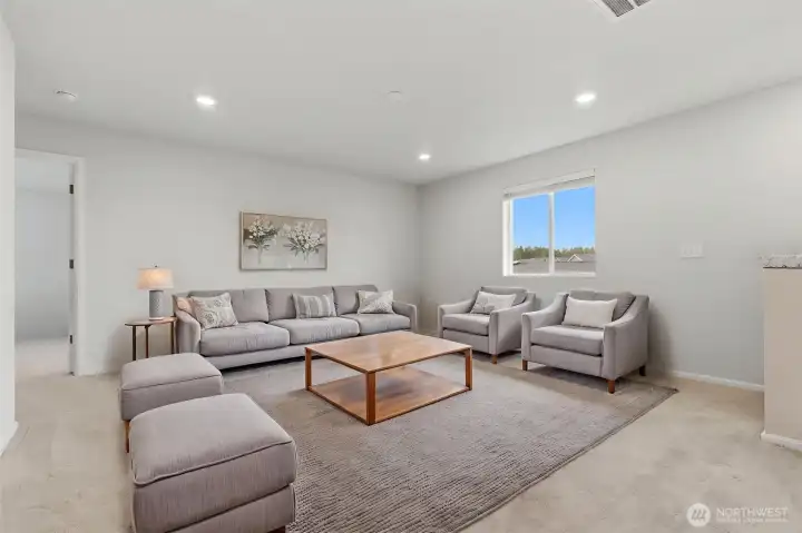Virtually Staged upstairs family/sitting room