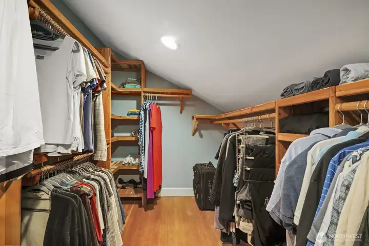 Second side of the walk-in closet.