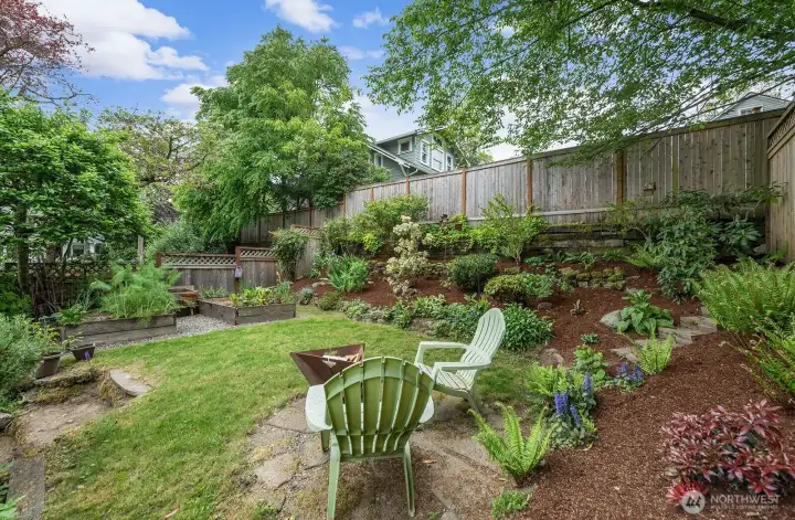 Rear yard is very secluded.