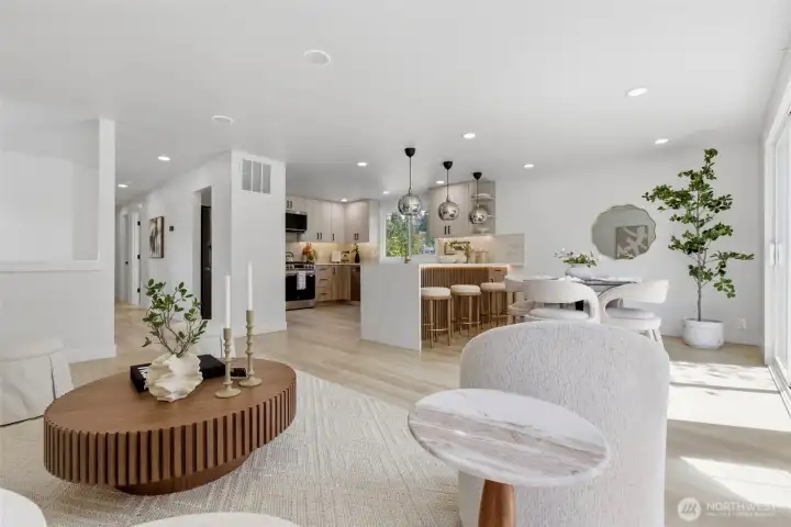 look at the dining room from the living room look at the dining room from the living room