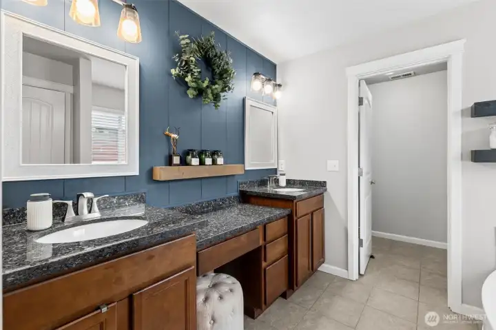 primary suite dual vanities separate shower room