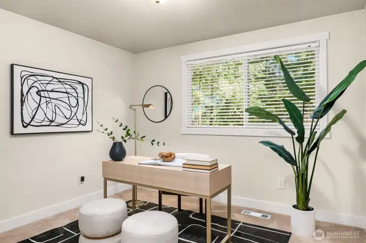 2nd bedroom upstairs - great for guests, kids or office.