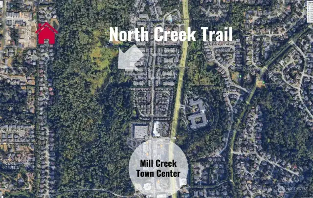 North Creek Trail Head and Mill creek Town Center Only a Few Steps Away!