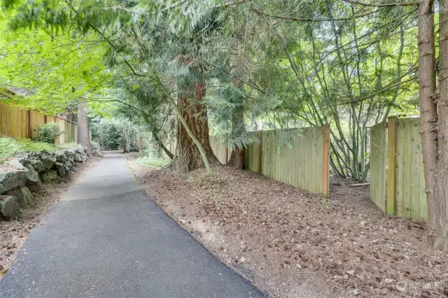 Access to the Mill Creek neighborhood trail system with gate access on your right.